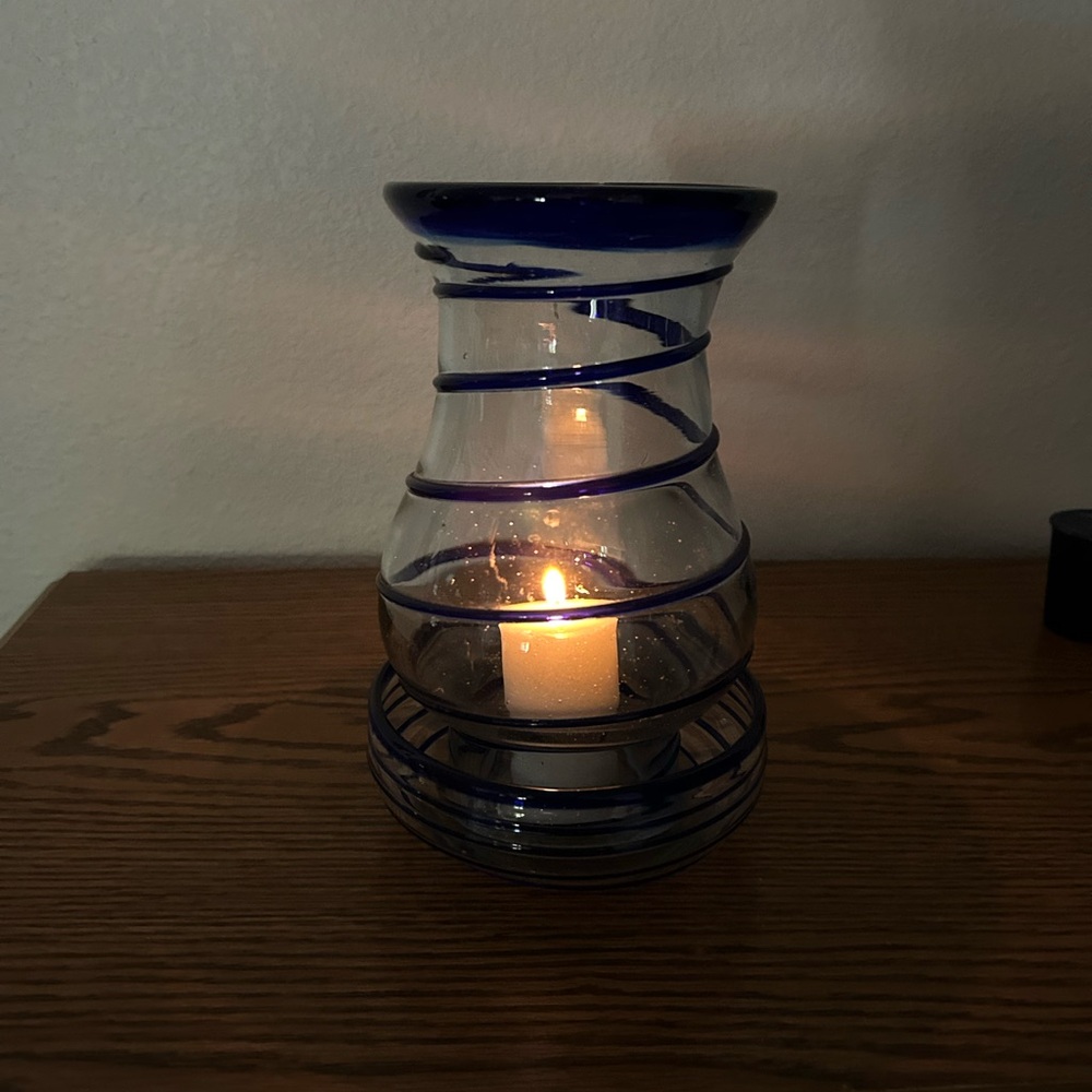 Blown Glass Candleholder from Cabo San Lucas - Picture 3 of 12